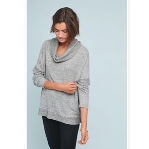 Anthropologie Postage Stamp Cowl Neck Knit Top Sz Large